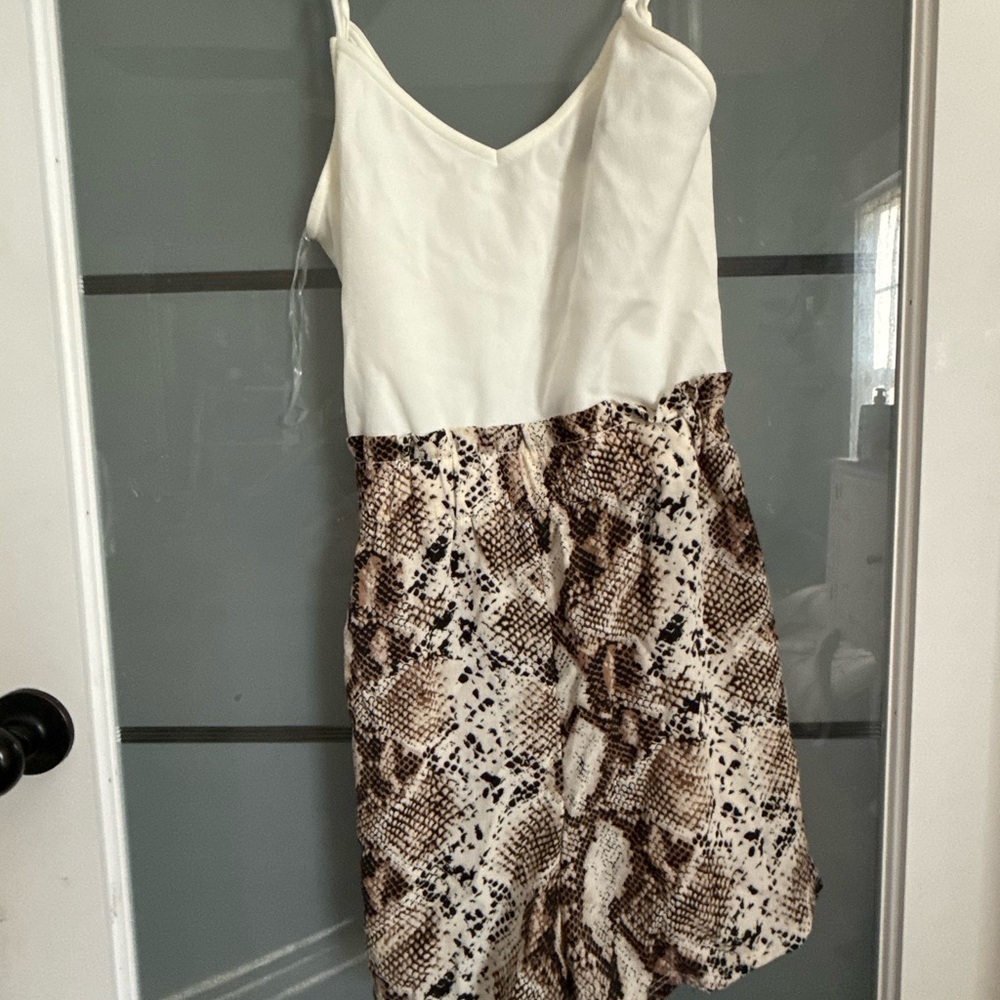 Rue21 Cream and Tan Snakeskin Mini Dress